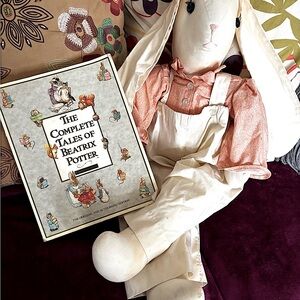 Beatrix Potter Gift Set Handmade Vintage Cream Bunny w CompleteTales EASTER